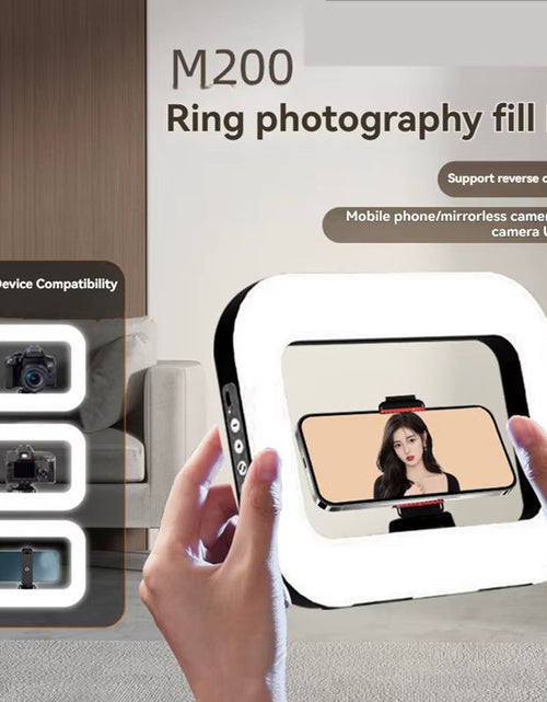 Load image into Gallery viewer, Handheld Ring LED Rechargeable Fill Light Portable Mobile Phone Live Broadcast Photography Desktop Selfie Light
