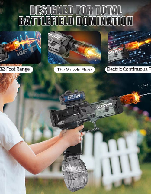 Load image into Gallery viewer, Electric Continuous Firing Water Gun Fully Automatic with Light Flame Large Capacity Water Blaster Summer Outdoor Beach Toy
